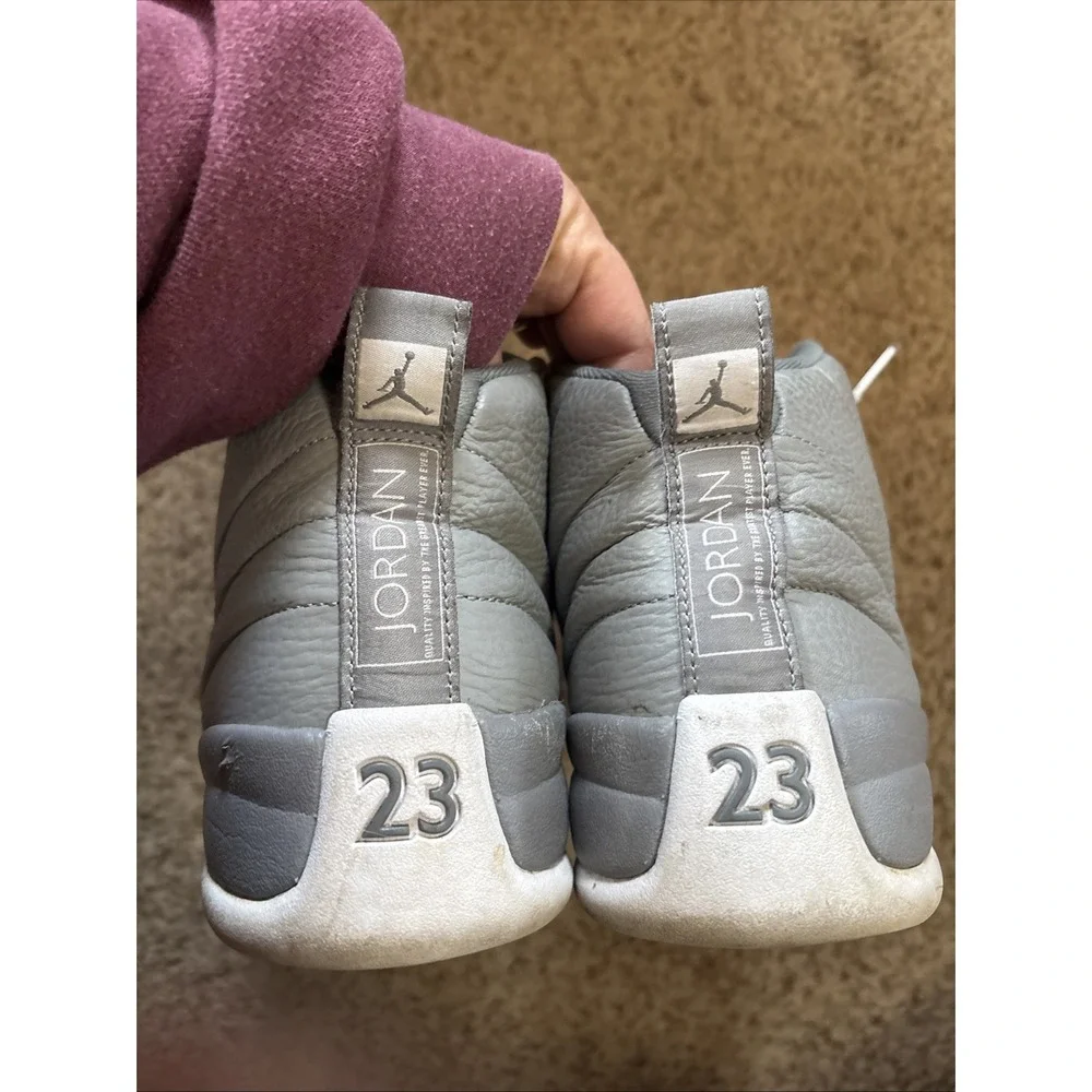 Size 11.5‎ - Jordan 12 Stealth 2022 Nike Gray White Leather Basketball Sneakers